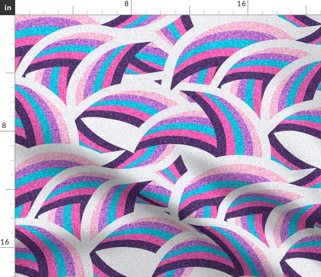 Y2K Soaring Ways- Modern Geometric Rainbow Glitter Stripes- Regular Scale