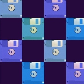 Floppy Disks // Blue Checkerboard