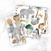 Wild Safari Animals – Jungle Animals Nursery Bedding, Lion Elephant Giraffe Zebra Rhino Cheetah  // It's a Jungle collection