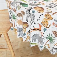 Wild Safari Animals – Jungle Animals Nursery Bedding, Lion Elephant Giraffe Zebra Rhino Cheetah  // It's a Jungle collection