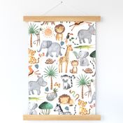 Wild Safari Animals – Jungle Animals Nursery Bedding, Lion Elephant Giraffe Zebra Rhino Cheetah  // It's a Jungle collection