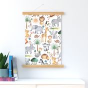 Wild Safari Animals – Jungle Animals Nursery Bedding, Lion Elephant Giraffe Zebra Rhino Cheetah  // It's a Jungle collection