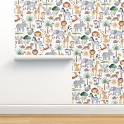 Wild Safari Animals – Jungle Animals Nursery Bedding, Lion Elephant Giraffe Zebra Rhino Cheetah  // It's a Jungle collection