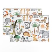 Wild Safari Animals – Jungle Animals Nursery Bedding, Lion Elephant Giraffe Zebra Rhino Cheetah  // It's a Jungle collection