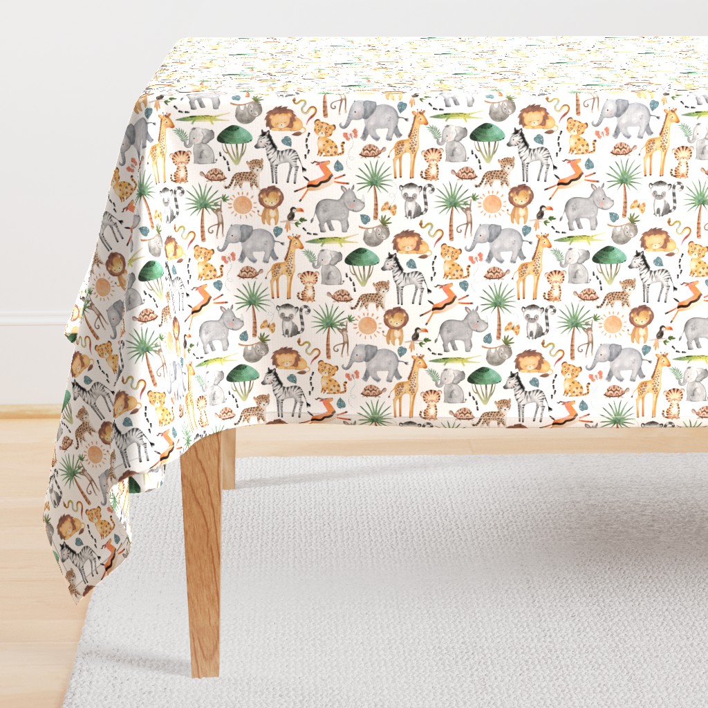 Wild Safari Animals (half scale) Jungle Animals Nursery Bedding, Lion Elephant Giraffe Zebra Rhino Cheetah // It's a Jungle collection, rotated