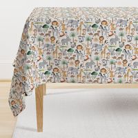 Wild Safari Animals (half scale) Jungle Animals Nursery Bedding, Lion Elephant Giraffe Zebra Rhino Cheetah // It's a Jungle collection, rotated