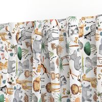 Wild Safari Animals (half scale) Jungle Animals Nursery Bedding, Lion Elephant Giraffe Zebra Rhino Cheetah // It's a Jungle collection, rotated