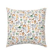 Wild Safari Animals (half scale) Jungle Animals Nursery Bedding, Lion Elephant Giraffe Zebra Rhino Cheetah  // It's a Jungle collection