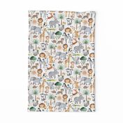 Wild Safari Animals (half scale) Jungle Animals Nursery Bedding, Lion Elephant Giraffe Zebra Rhino Cheetah  // It's a Jungle collection