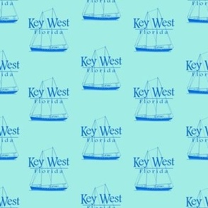 Navy Turquoise Key West Florida Nautical Sailboat