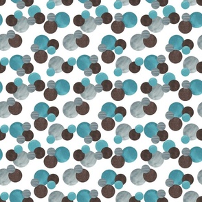 Turquoise, Brown & Grey Watercolor dots