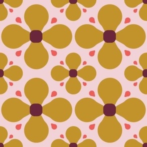 Cute Swedish Flower, mustard and cotton candy, large