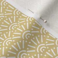 Moroccan style boho abstract fan sunshine design sweet abstract waves nursery texture soft ginger yellow 