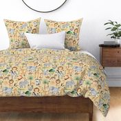 Wild Safari Animals (corn husk) Jungle Animals Nursery Bedding, Lion Elephant Giraffe Zebra Rhino Cheetah  // It's a Jungle collection