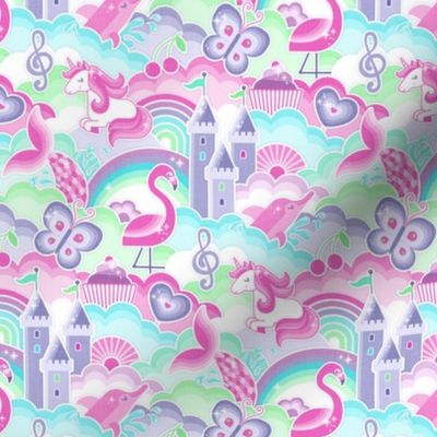 Slumber Party- Pink Dreams Mini- Fairytale- Castle- Unicorn- Flamingo- Butterfly- Dolphin- Mermaid- Cupcake- Girls Pajamas- Girls Wallpaper- Girls Bedroom Decor