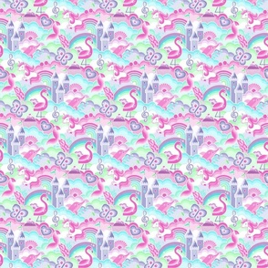 Slumber Party- Pink Dreams Mini- Fairytale- Castle- Unicorn- Flamingo- Butterfly- Dolphin- Mermaid- Cupcake- Girls Pajamas- Girls Wallpaper- Girls Bedroom Decor