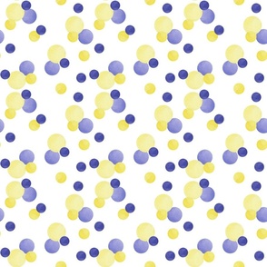 Blue & Yellow Watercolor Polka Dots