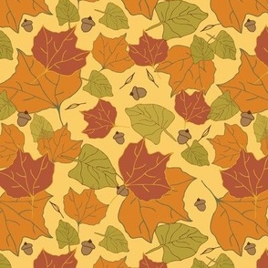 Fall Leaves and Acorns