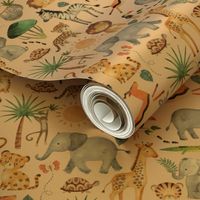 Wild Safari Animals (half-scale baby pink) Jungle Animals Nursery Bedding, Lion Elephant Giraffe Zebra Rhino Cheetah  // It's a Jungle collection