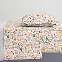 Wild Safari Animals (half-scale baby pink) Jungle Animals Nursery Bedding, Lion Elephant Giraffe Zebra Rhino Cheetah  // It's a Jungle collection