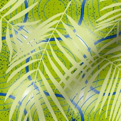 palm leaves truchet - green