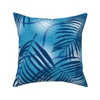 palm leaves truchet XL - blue