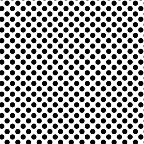 Dots black on white