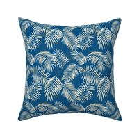 palm leaves white on navy