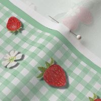 STRAWBERRY TOSS STRIPE - STRAWBERRY KITCHEN COLLECTION (JADITE)