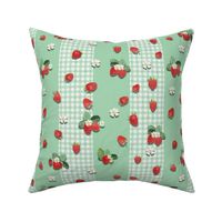 STRAWBERRY TOSS STRIPE - STRAWBERRY KITCHEN COLLECTION (JADITE)