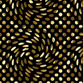 Twisted Polka Dots (black background)