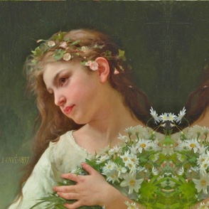 YOUNG GIRL WITH DAISIES  - JULES CYRILLE CAVE