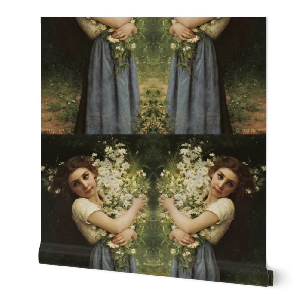 THE FLOWER GIRL - JULES CYRILLE CAVE Wallpaper | Spoonflower