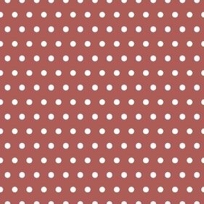 small white dots on red background