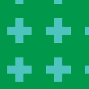 Swiss Cross Blue & Green | Med.