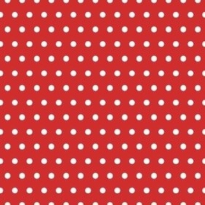 small white dots on red background