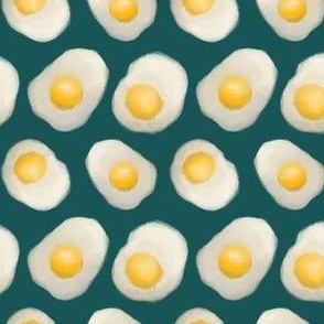 Sunny Side Up Eggs - Dark Teal