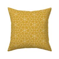 golden mustard hexagon leaves