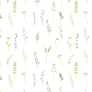 Greenery watercolor leaves pattern