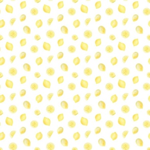 Lemons watercolor citrus seamless pattern