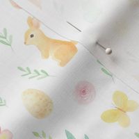 Easter bunny watercolor  spring pattern