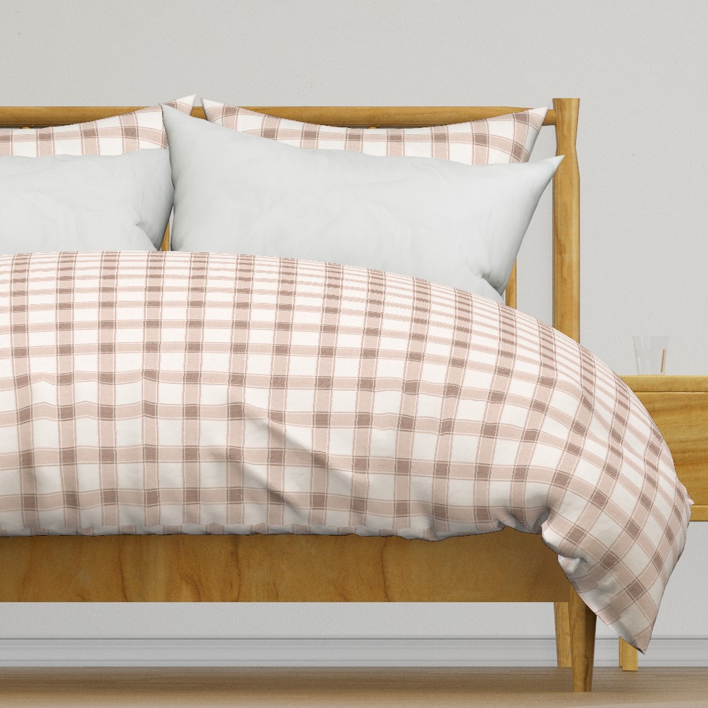 Rustic Gingham Check Soft Brown