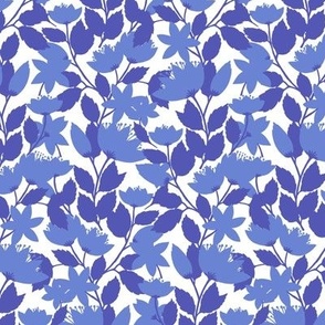 Floral silhouettes - Blue