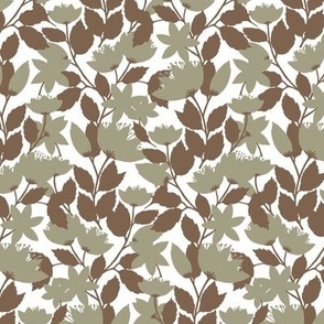 Floral silhouettes - Olive