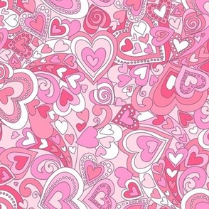 178 Groovy Hearts Pink and white