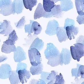 Indigo and blue painterly vibes - watercolor abstract spots - painted minimal brush strokes a828-9