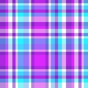 Y2K Purple Aqua Plaid