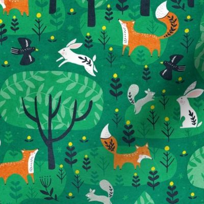  Foxes in the Emerald forest - smaller