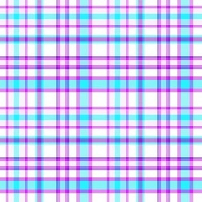 Y2K White Pink Aqua Plaid