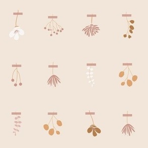 Floral Backdrop in Wheat Medium